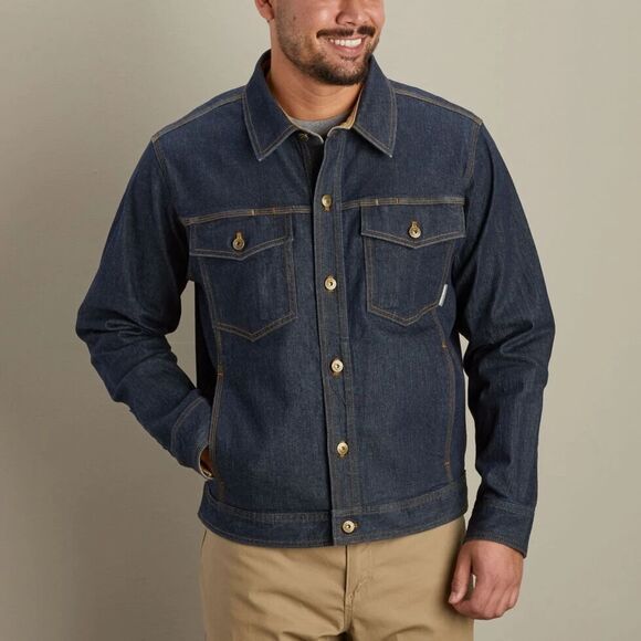 Duluth Trading Double Flex Denim Standard Fit Trucker Jacket Mens 2XL Chore NWT - Picture 8 of 9